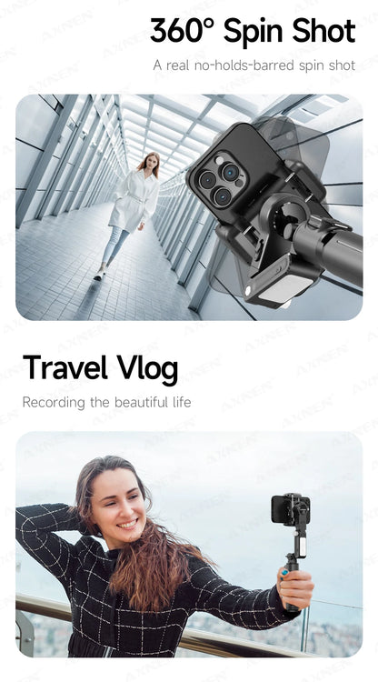 AXNEN Q19 AI Gimbal – 360° Face Tracking with Fill Light