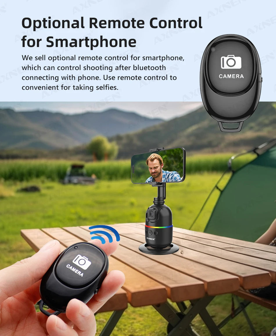 AI Face Tracking Gimbal – 360° Auto Rotate Selfie Stabilizer