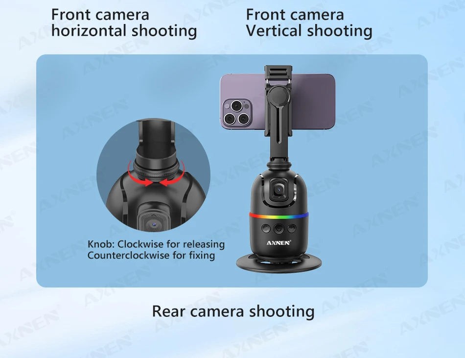 AI Face Tracking Gimbal – 360° Auto Rotate Selfie Stabilizer