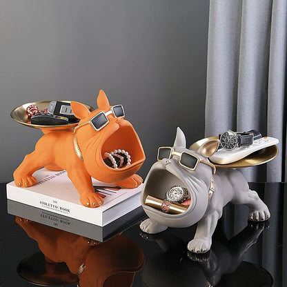 French Bulldog Resin Statue – Chic Storage Dish Decor 🐶✨