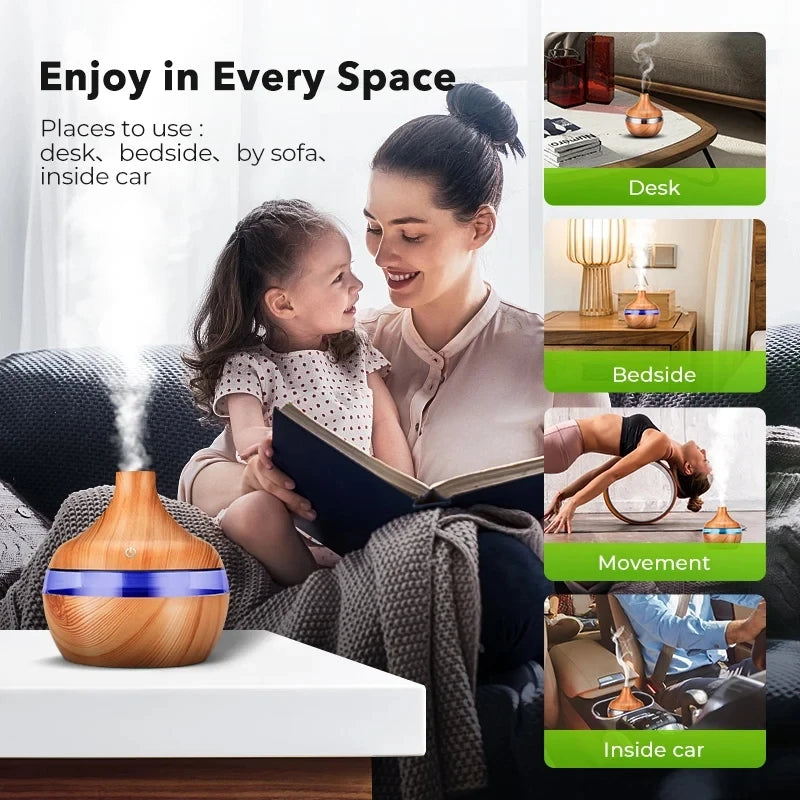 Aromatherapy Humidifier – Quiet Mist with LED Glow