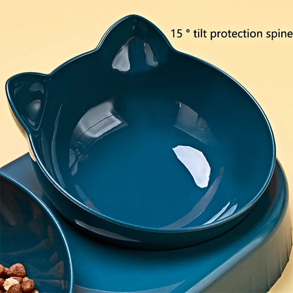 TiltSip™ – 3-in-1 Cat Feeding Station with Tilted Bowls & Gravity Water Feeder