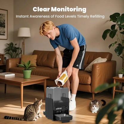 Smart Cat Feeder – 5L Automatic Dispenser with Voice Recorder