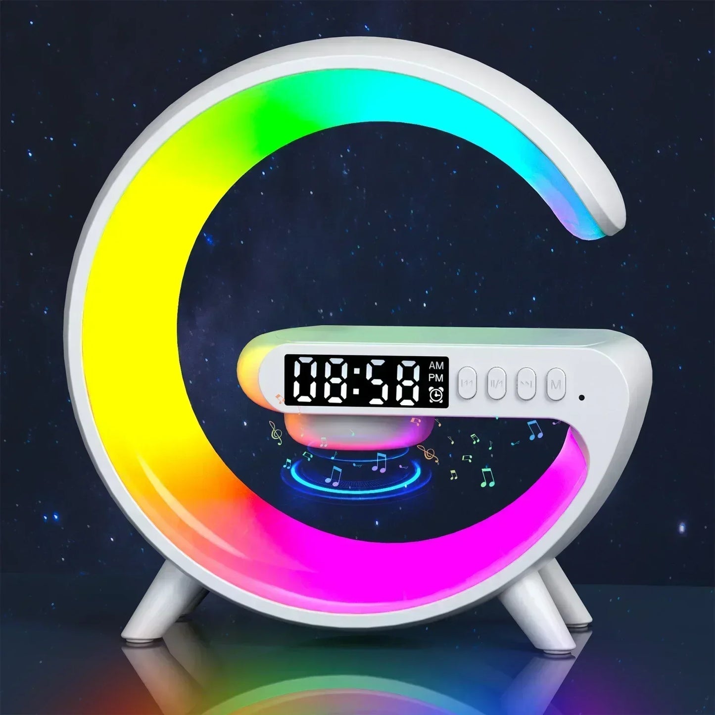 Fast Charging Station with Night Light & Music