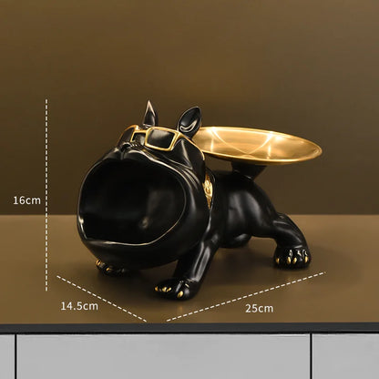 French Bulldog Resin Statue – Chic Storage Dish Decor 🐶✨