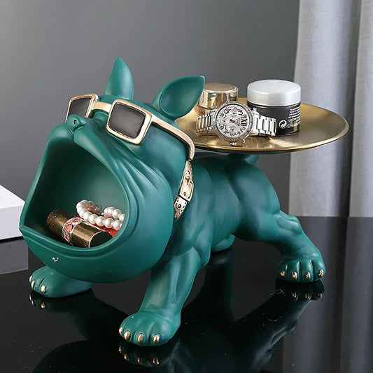 French Bulldog Resin Statue – Chic Storage Dish Decor 🐶✨