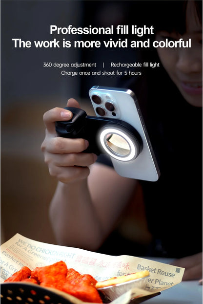 MagSafe Bluetooth Selfie Grip with Fill Light & Stabilizer