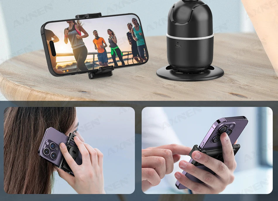AI Face Tracking Gimbal – 360° Auto Rotate Selfie Stabilizer