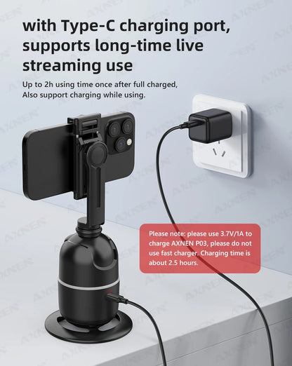AI Face Tracking Gimbal – 360° Auto Rotate Selfie Stabilizer