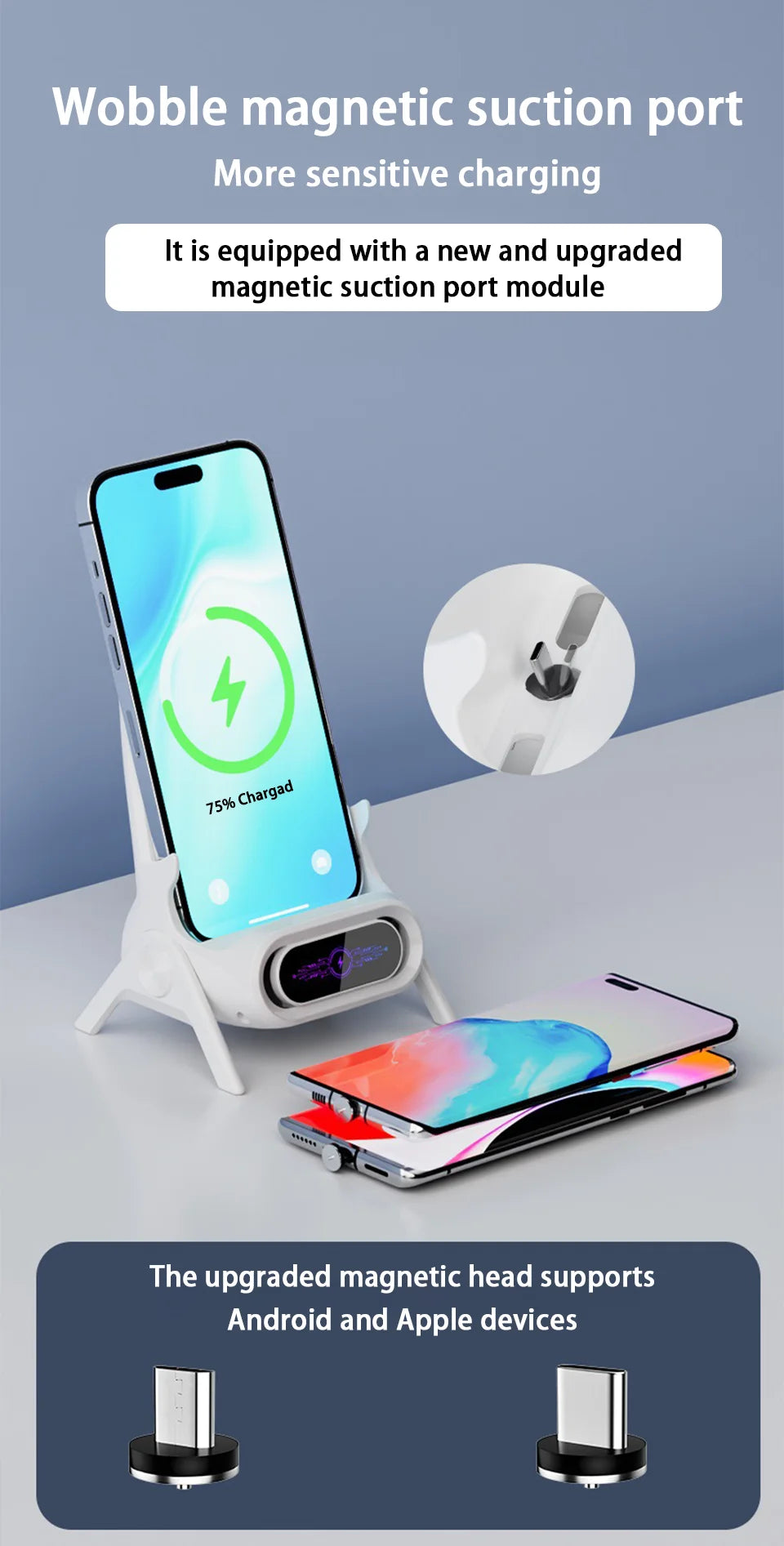 Mini Chair 3-in-1 Cordless Fast Charger Stand