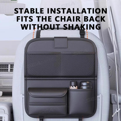 SEAMETAL Car Seat Organizer – Foldable Tray & Multi-Pocket Storage
