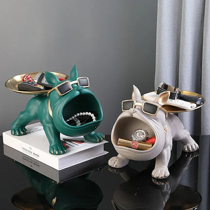 French Bulldog Resin Statue – Chic Storage Dish Decor 🐶✨