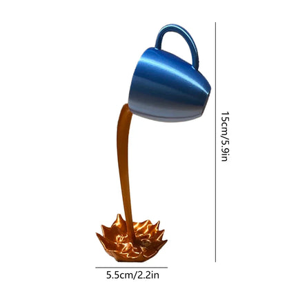 Floating Coffee Mug Sculpture – Gravity-Defying Art