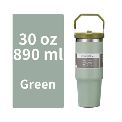 Vacuum Tumbler with Lid Stainless Steel Portable Water Bottle with Dazzling Handle Insulated Tumbler Tote Handle 20 30 OZ