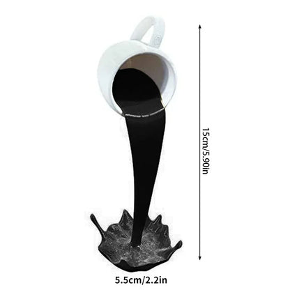 Floating Coffee Mug Sculpture – Gravity-Defying Art