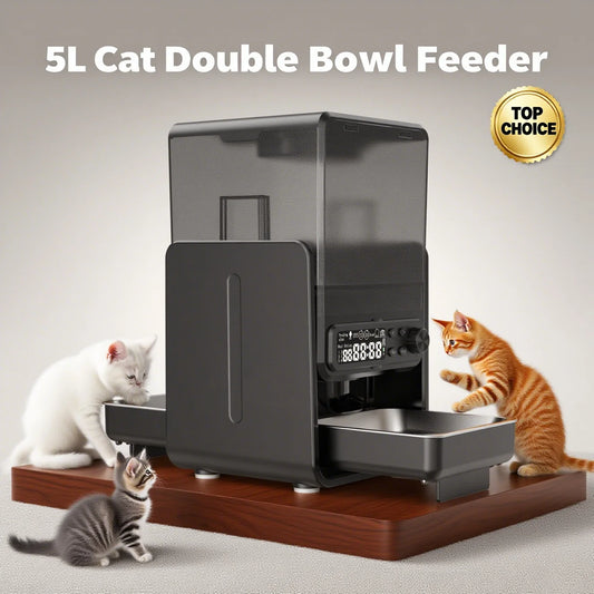 Smart Cat Feeder – 5L Automatic Dispenser with Voice Recorder
