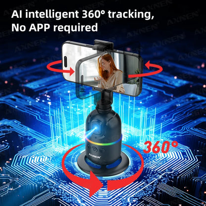AI Face Tracking Gimbal – 360° Auto Rotate Selfie Stabilizer