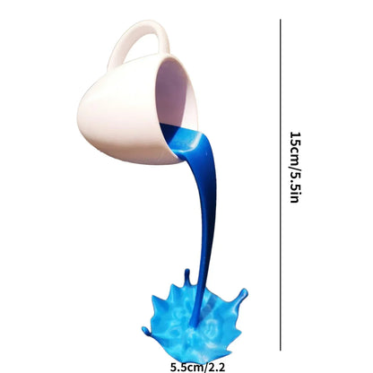 Floating Coffee Mug Sculpture – Gravity-Defying Art