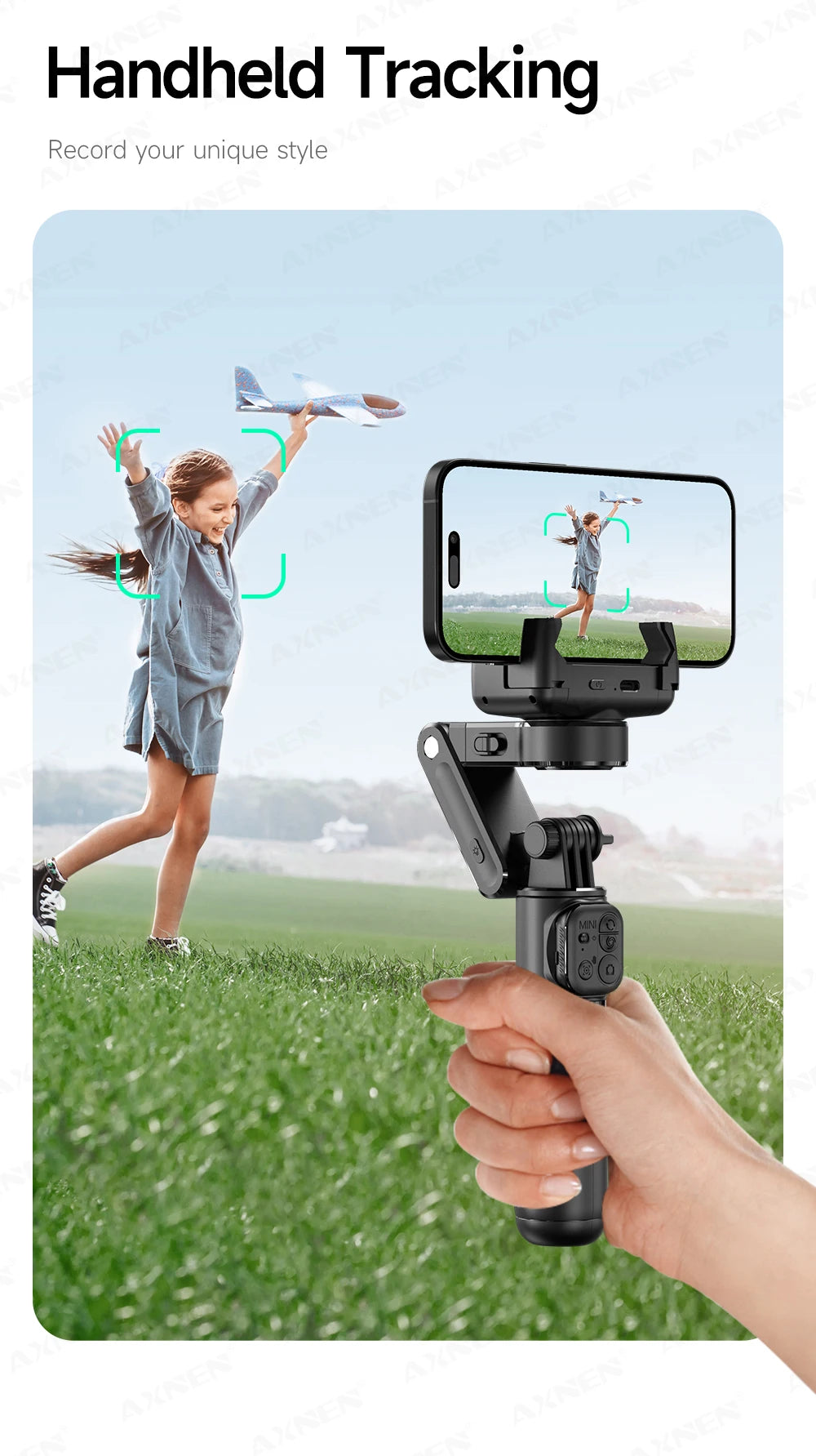 AXNEN Q19 AI Gimbal – 360° Face Tracking with Fill Light