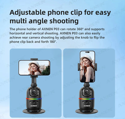 AI Face Tracking Gimbal – 360° Auto Rotate Selfie Stabilizer