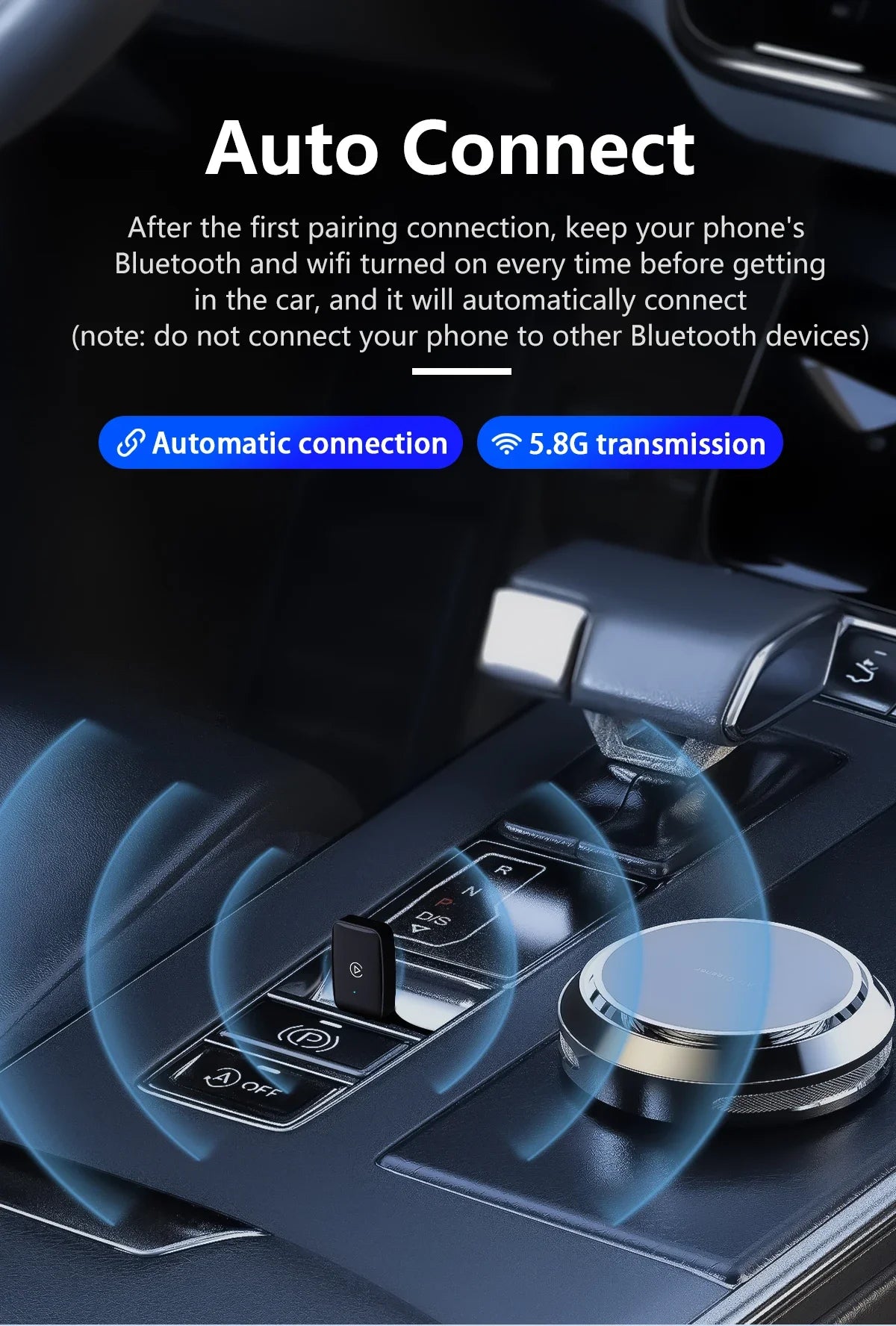 Wireless CarPlay & Android Auto – Plug & Play Freedom