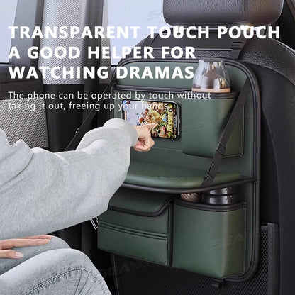 SEAMETAL Car Seat Organizer – Foldable Tray & Multi-Pocket Storage