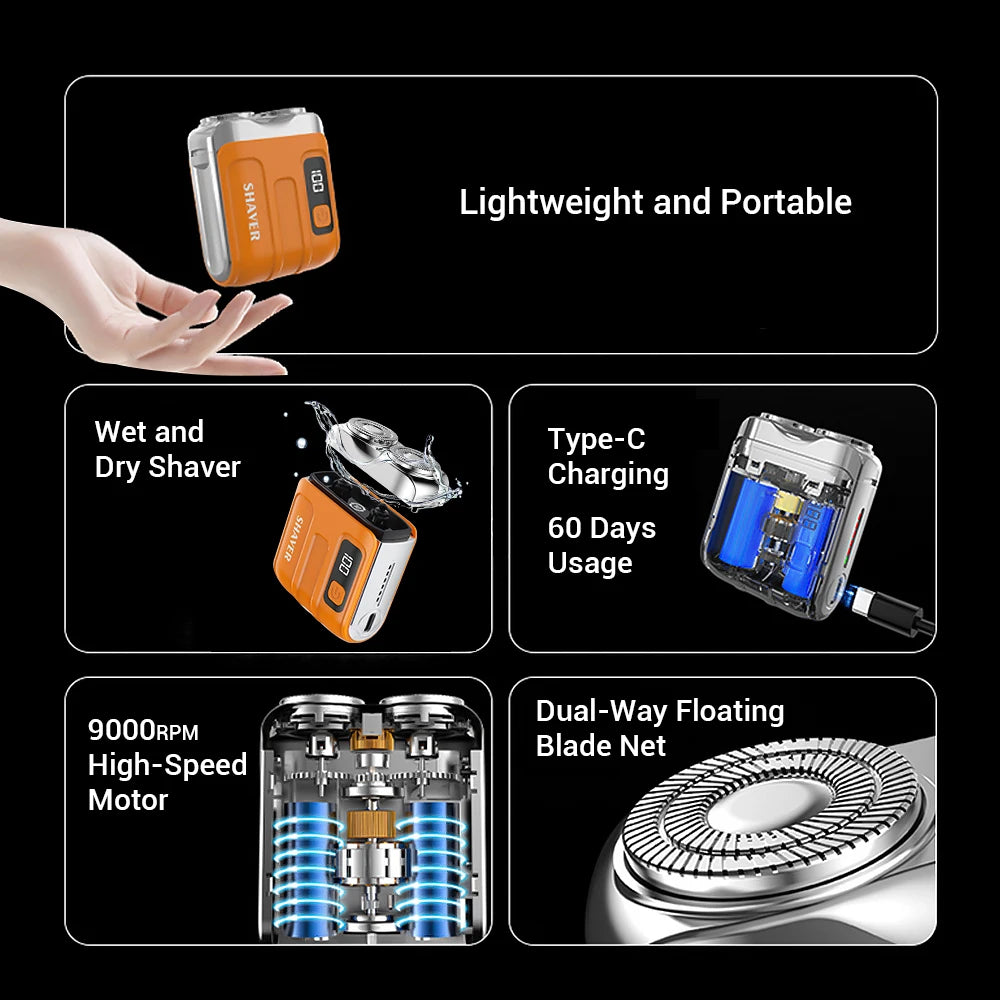 Mini Electric Shaver - Portable Travel & Home Use