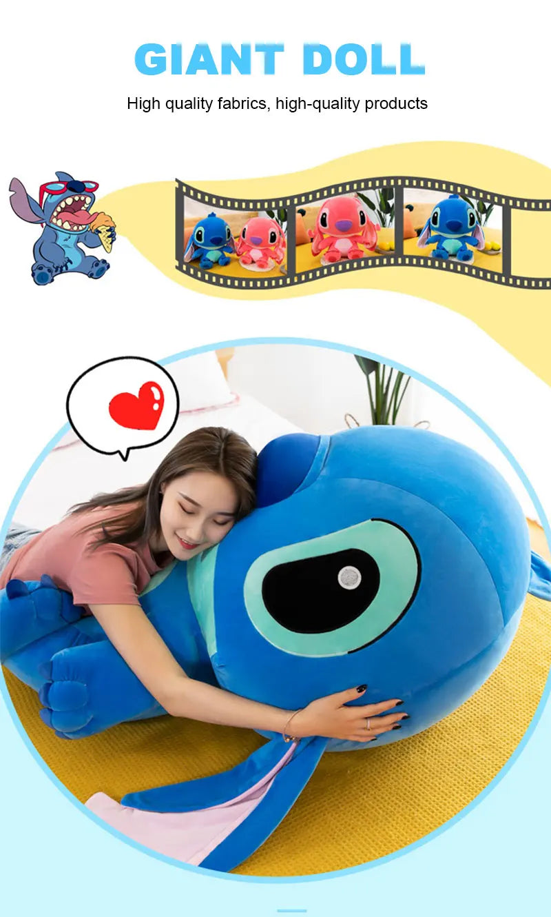 Giant Lilo & Stitch Plush – Soft Hug Pillow Toy