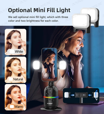 AI Face Tracking Gimbal – 360° Auto Rotate Selfie Stabilizer