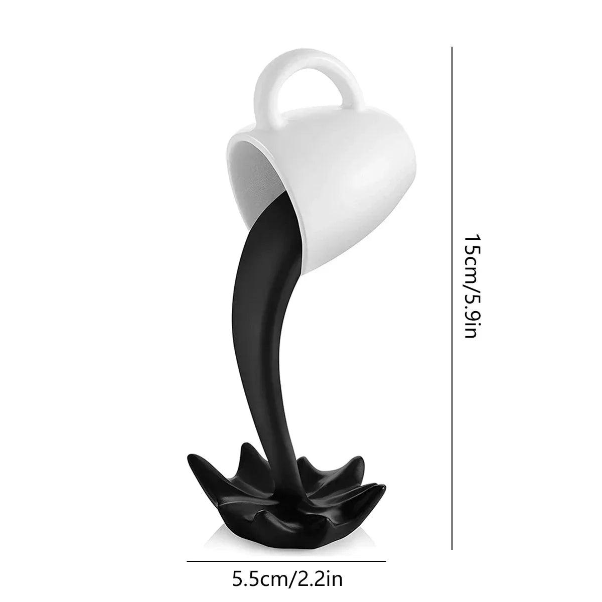 Floating Coffee Mug Sculpture – Gravity-Defying Art