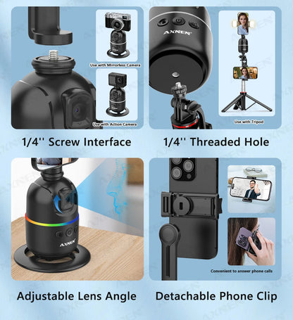 AI Face Tracking Gimbal – 360° Auto Rotate Selfie Stabilizer