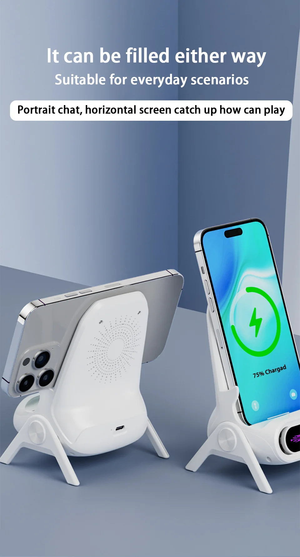 Mini Chair 3-in-1 Cordless Fast Charger Stand