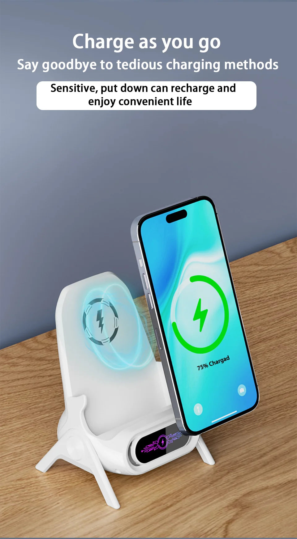 Mini Chair 3-in-1 Cordless Fast Charger Stand