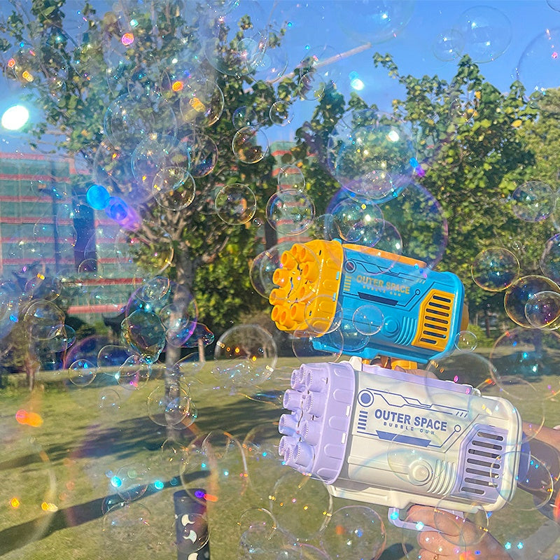 Rocket Bubble Gun 69 Holes – Colorful Lights & Fun Toy