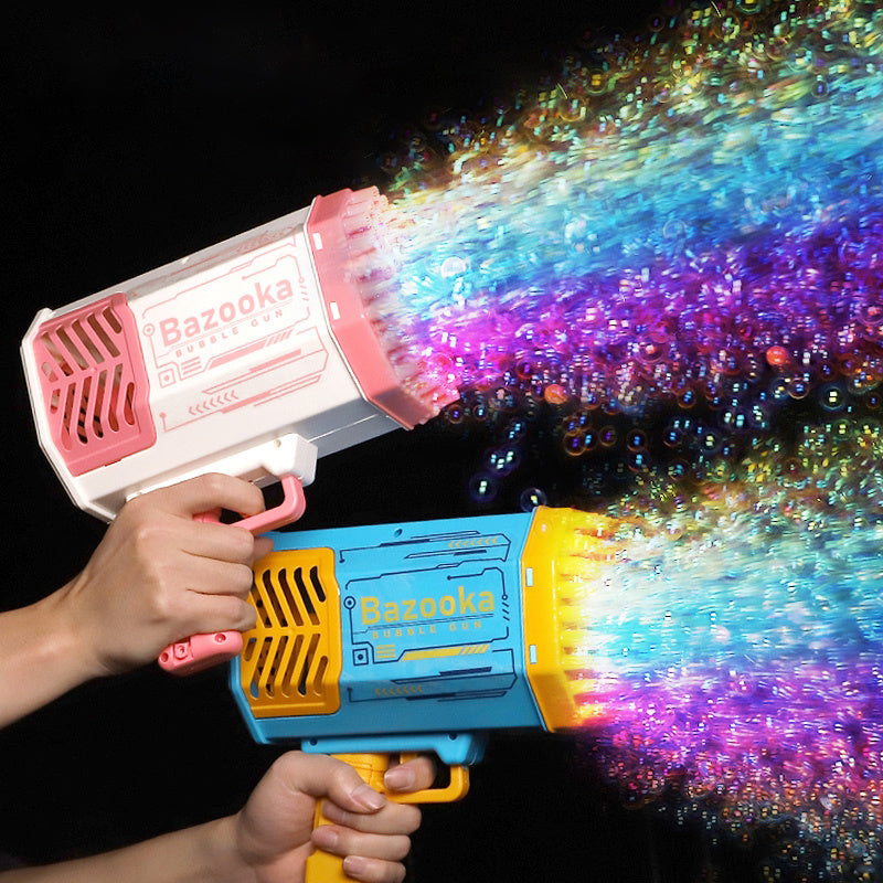 Rocket Bubble Gun 69 Holes – Colorful Lights & Fun Toy