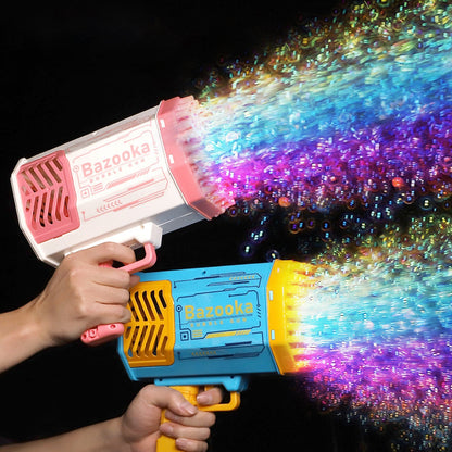 Rocket Bubble Gun 69 Holes – Colorful Lights & Fun Toy
