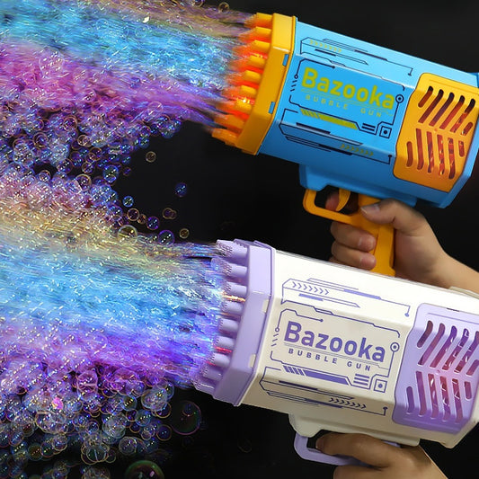 Rocket Bubble Gun 69 Holes – Colorful Lights & Fun Toy