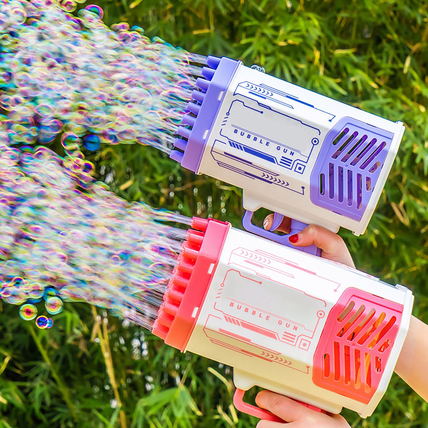 Rocket Bubble Gun 69 Holes – Colorful Lights & Fun Toy